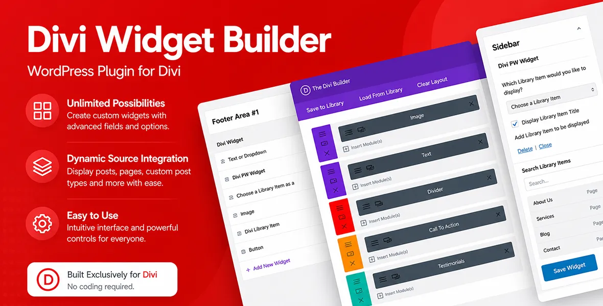 Divi Widget Builder