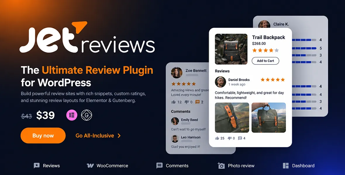 Jet Reviews Reviews Widget for Elementor