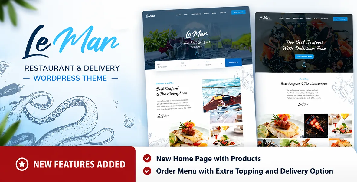 LeMar Seafood Restaurant WordPress Theme