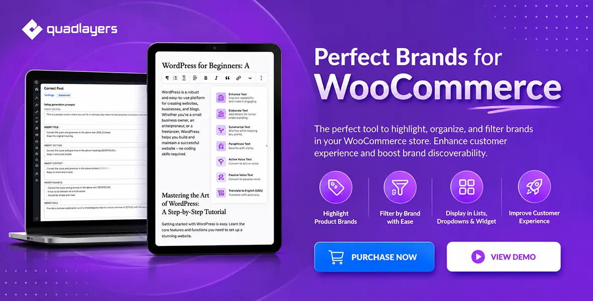 Perfect Brands for WooCommerce Quadlayers