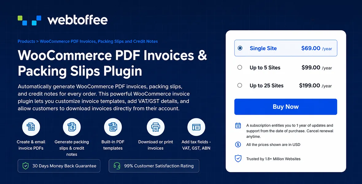 WebToffee WooCommerce PDF Invoices Etc