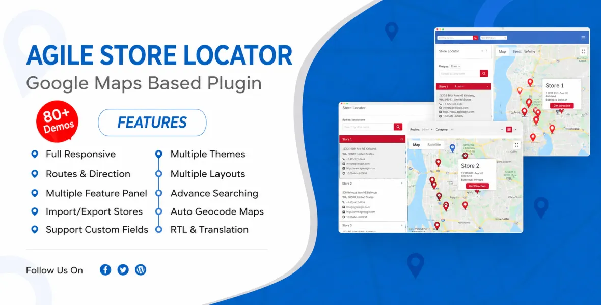 Agile Store Locator (Google Maps) For WordPress