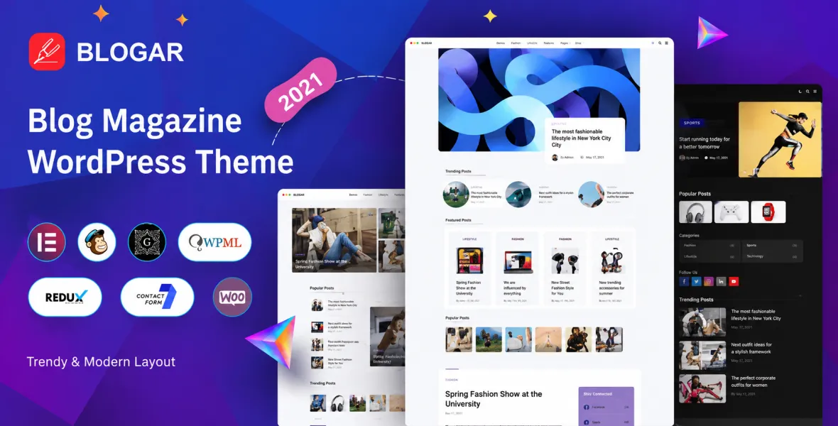 Blogar Blog Magazine WordPress Theme