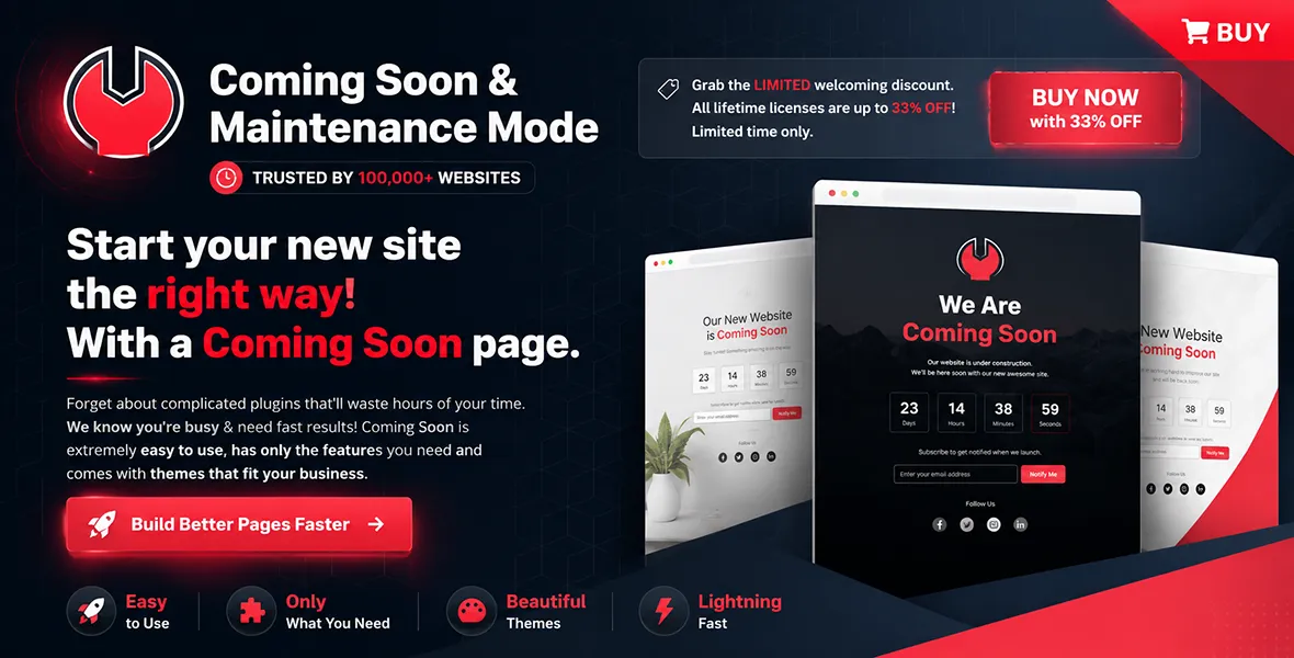 Coming Soon & Maintenance Mode PRO