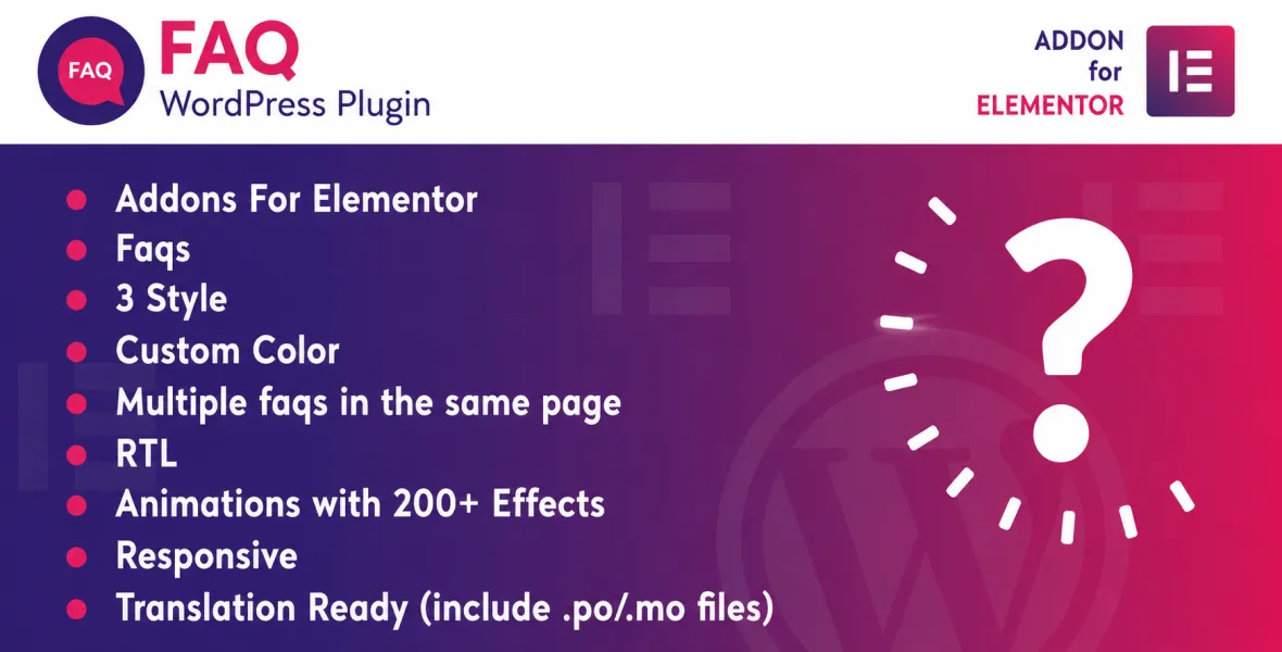 Faq for Elementor WordPress Plugin