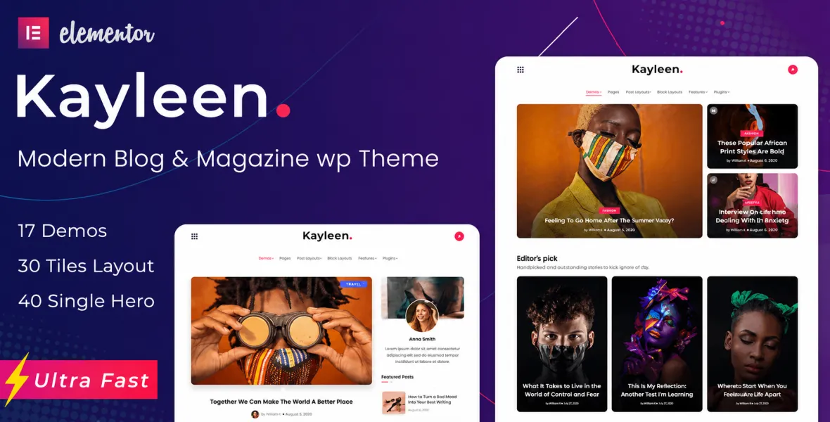 Kayleen | Blog & Magazine WordPress Theme