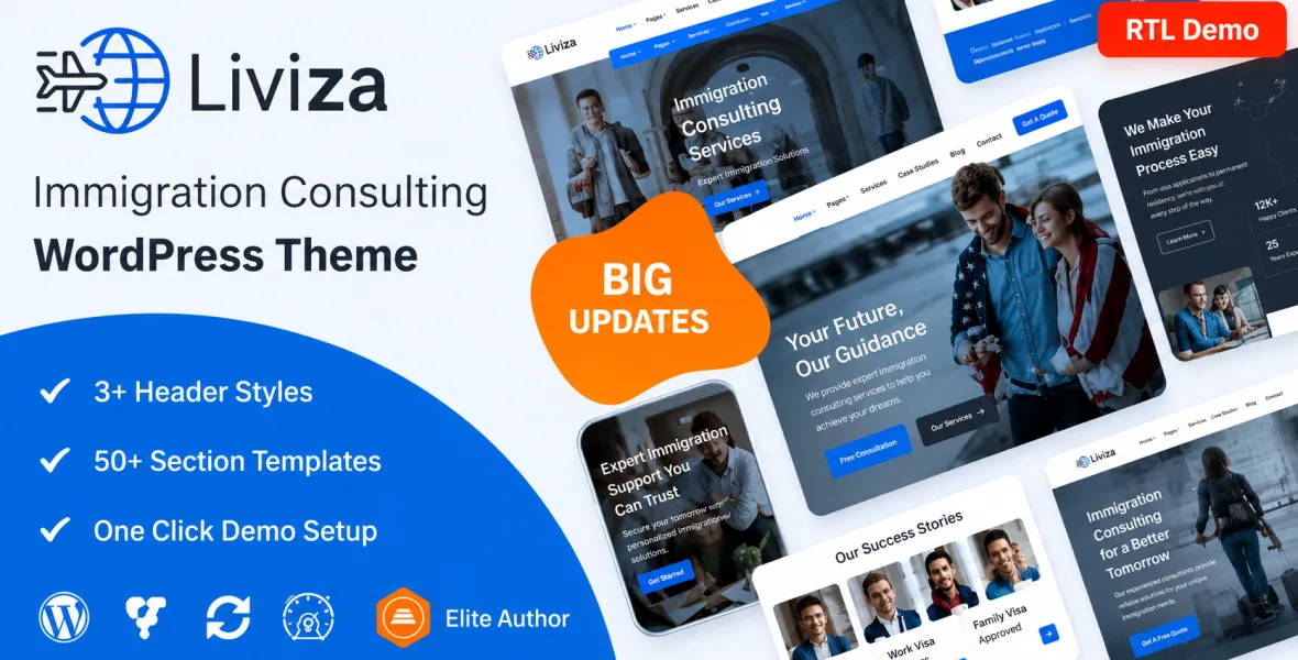 Liviza Immigration Consulting WordPress Theme