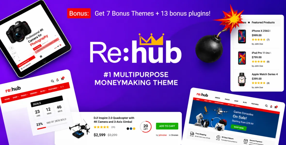 REHub Price Comparison, Vendor Store Theme