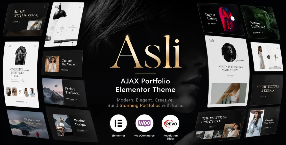 Asli – AJAX Portfolio Elementor Theme