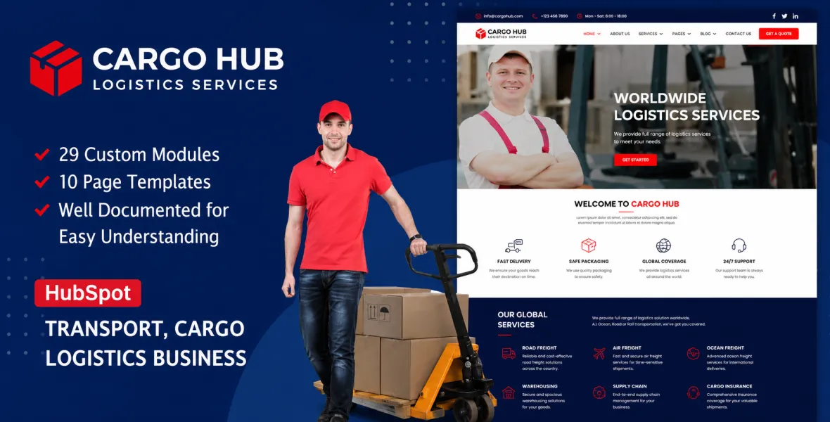 Cargo HUB Transportation & Logistics HubSpot Theme