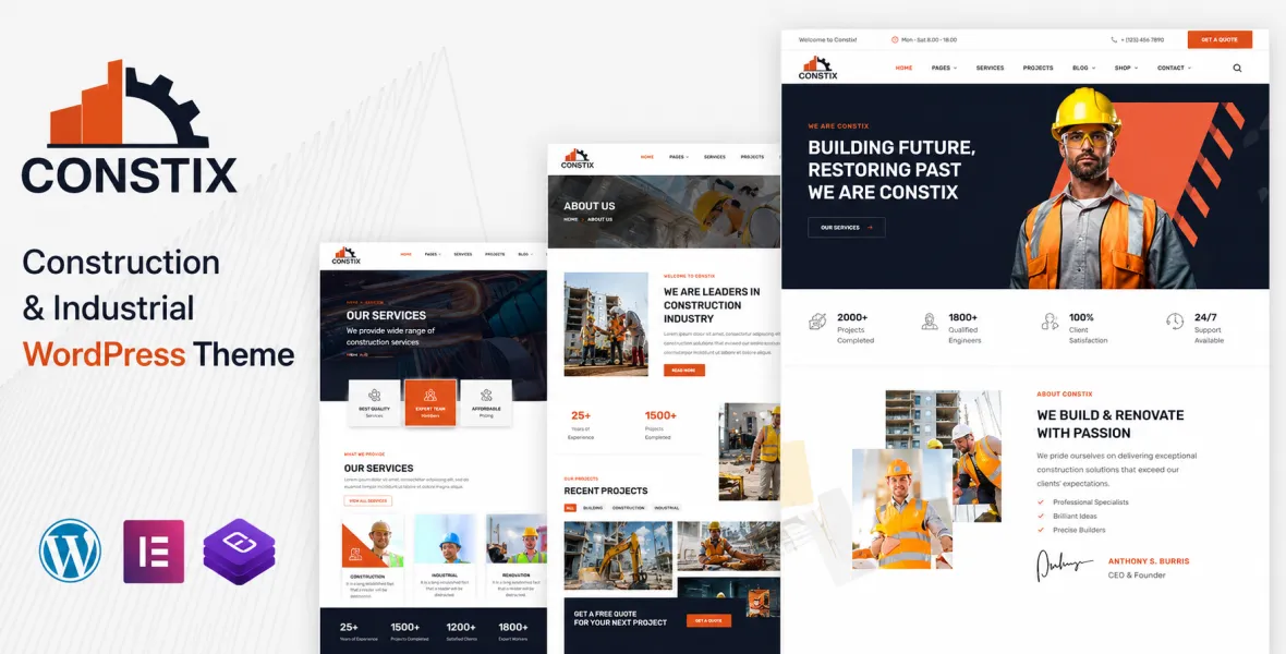 Constix Construction Industrial WordPress Theme