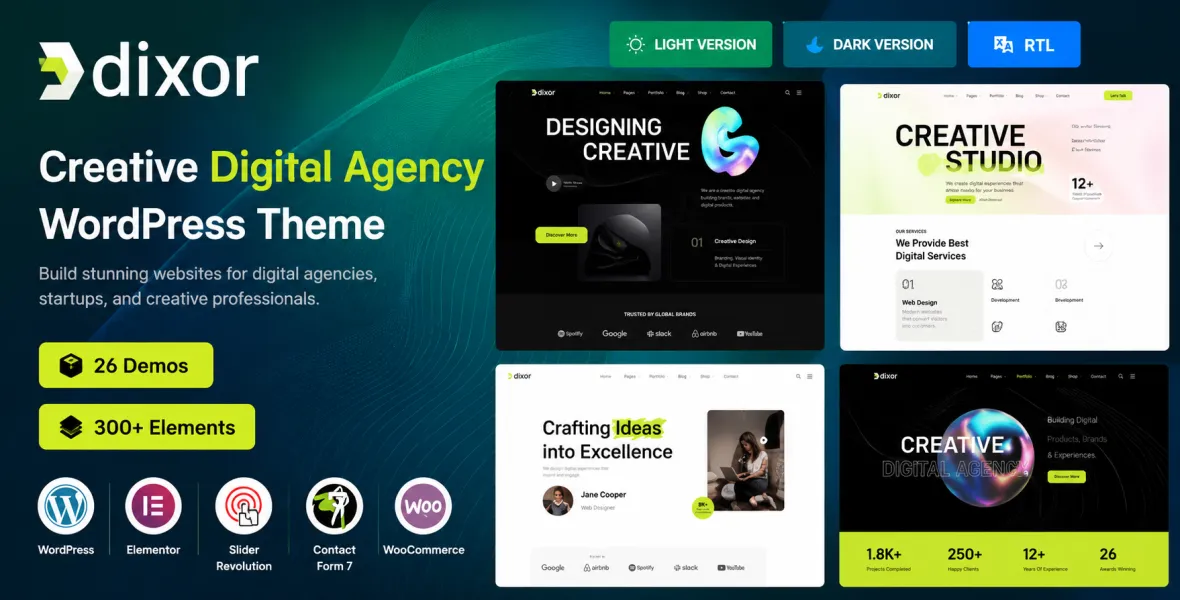 Dixor – Agency & Portfolio WordPress Theme