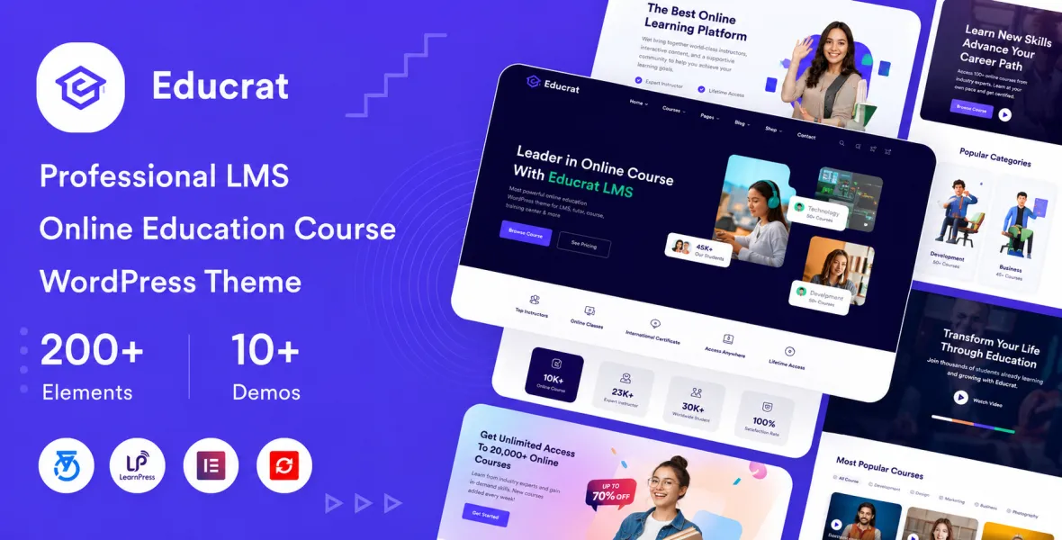 Educrat Online Course Education WordPress Theme
