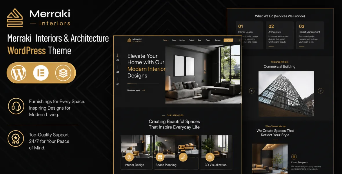 Merraki | Interiors & Architecture WordPress Theme