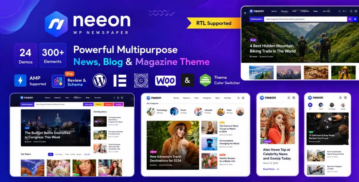 Neeon WordPress News Magazine Theme