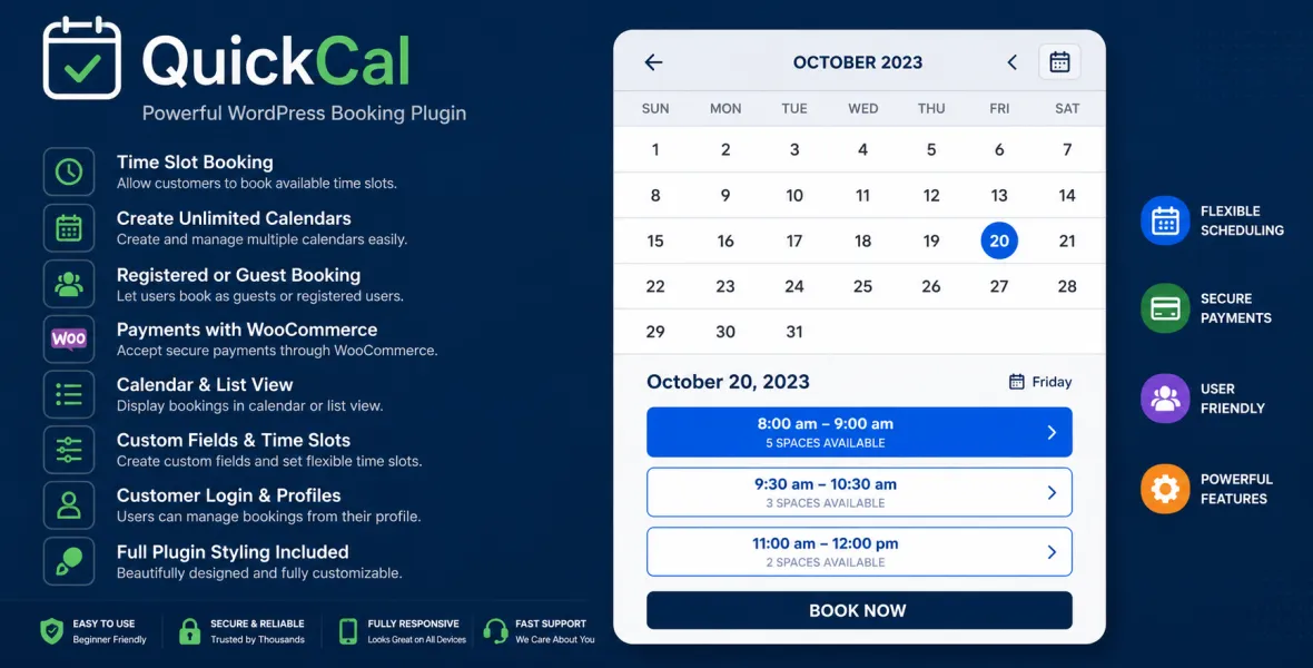 QuickCal Appointment Booking Calendar