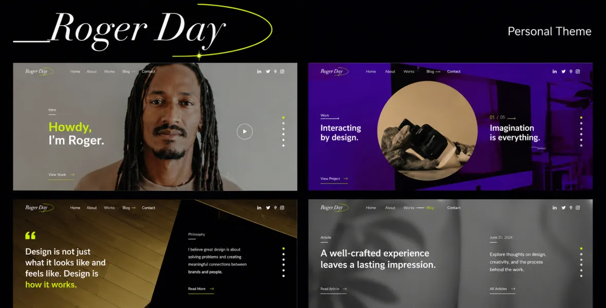 Roger Day. Personal CV/Resume Theme