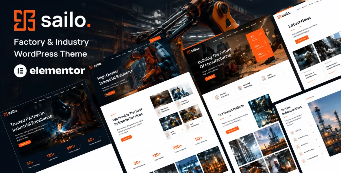 Sailo Factory & Industry WordPress Theme