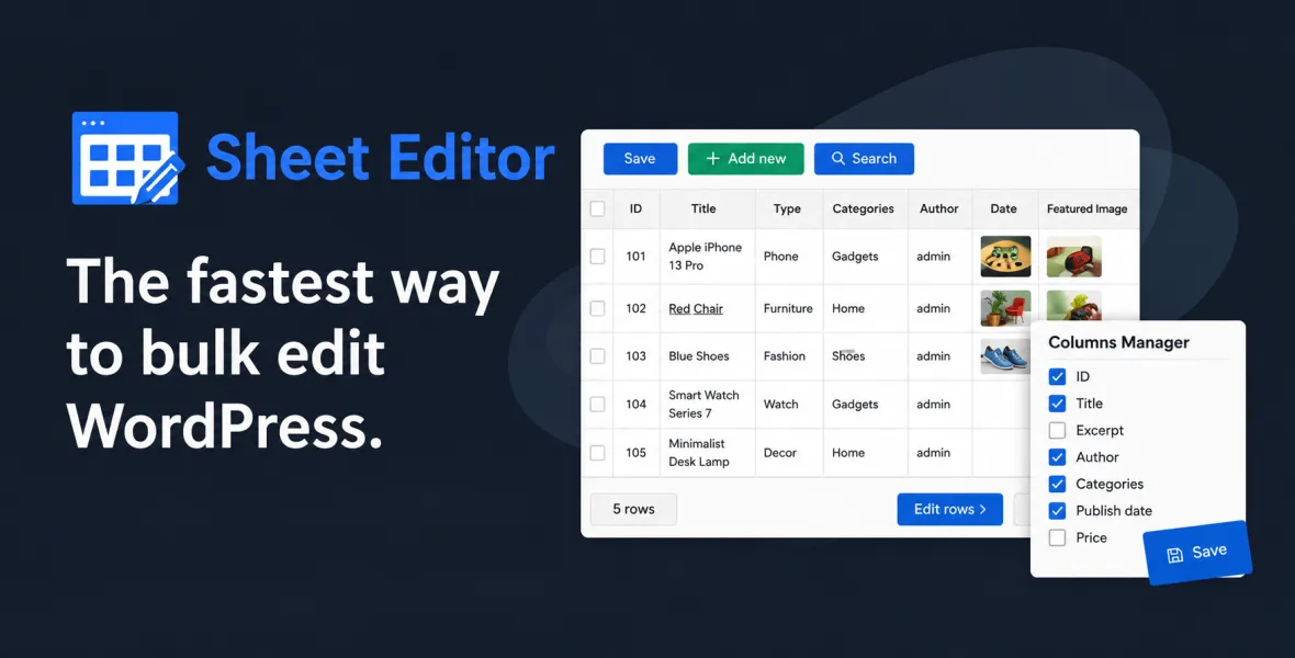 sheet editor
