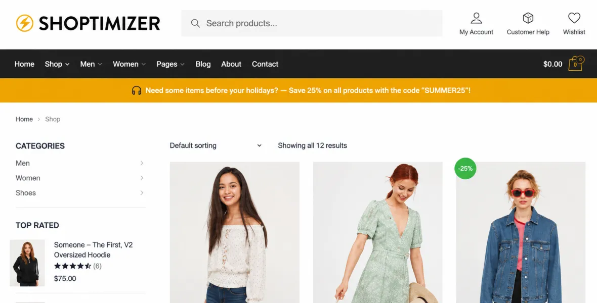 Shoptimizer Fastest Woo WordPress Theme