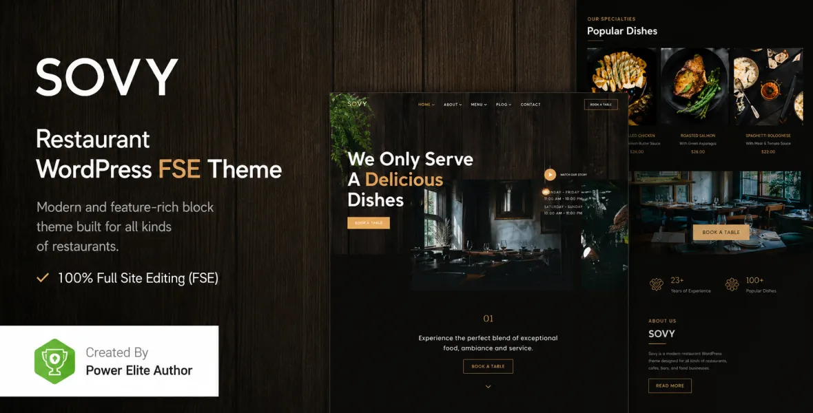 Sovy – Restaurant FSE WordPress Theme