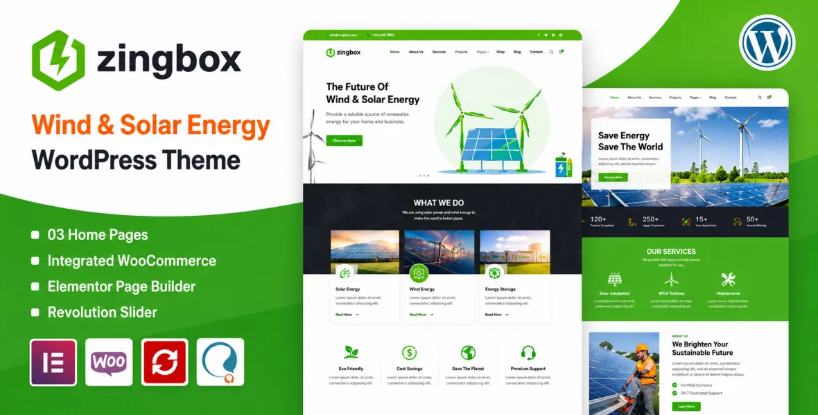 Zingbox – Wind & Solar Energy Theme