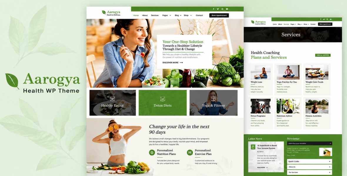Aarogya | Nutrition, Weight Loss WordPress Theme