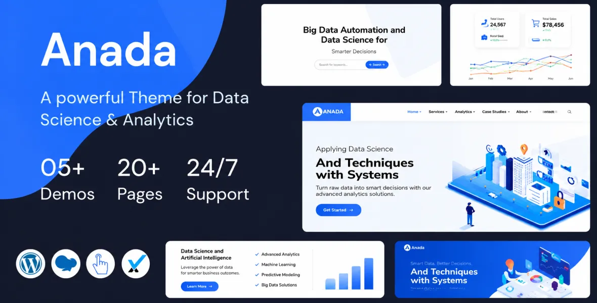Anada Data Science & Analytics Saas WordPress Theme