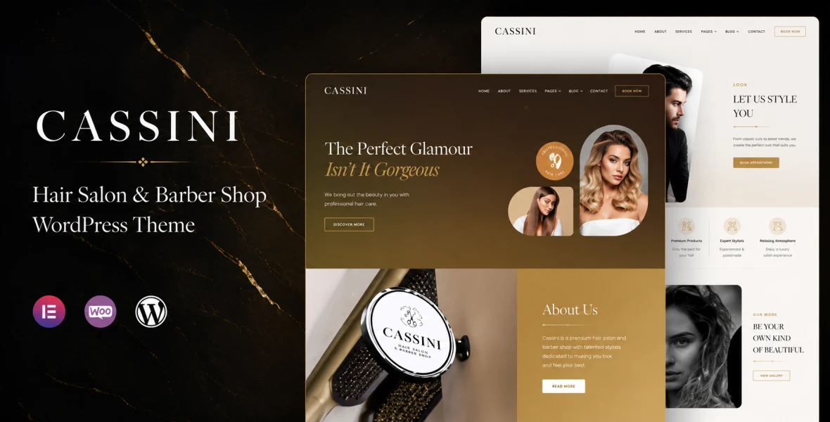 Cassini Hair Salon & Barber Shop WordPress Theme