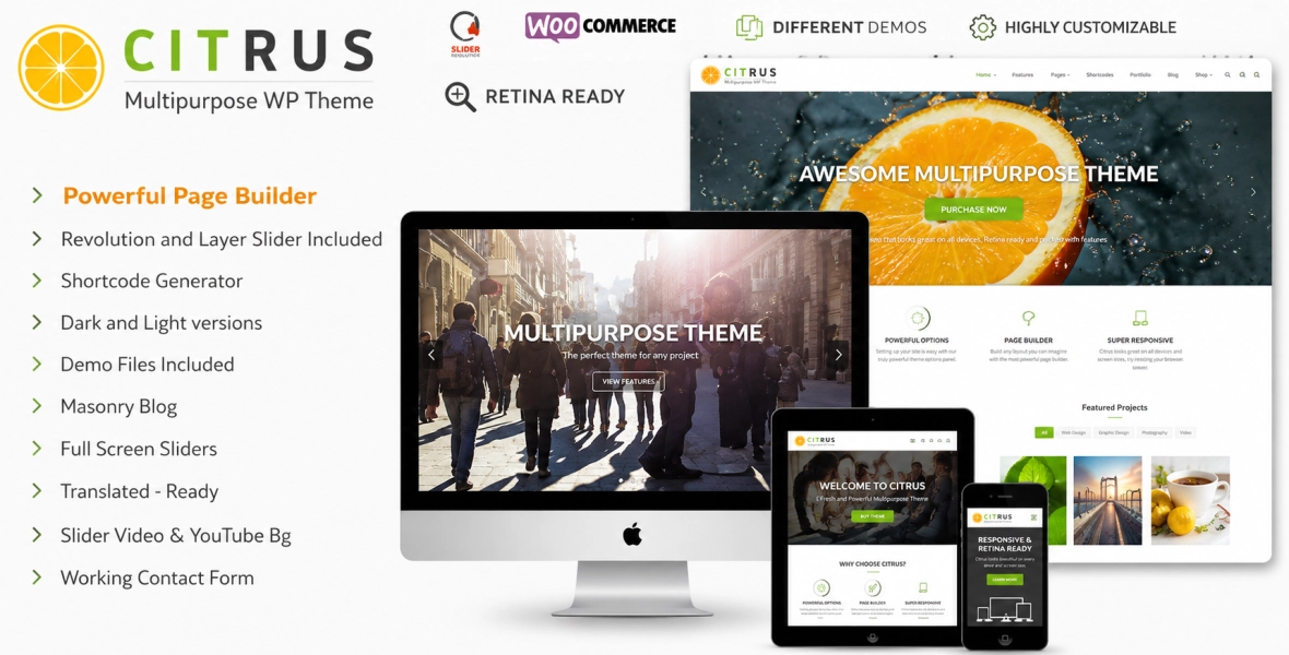 Citrus One Page WordPress Theme