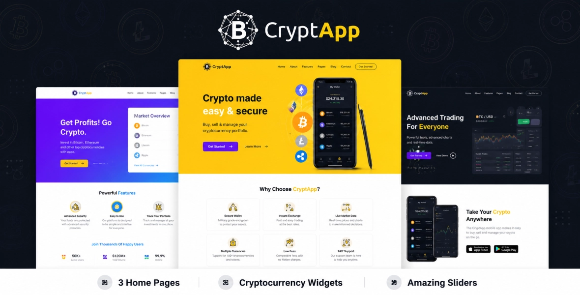 CryptApp Landing Page