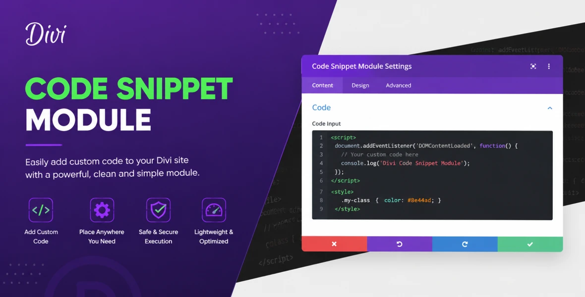 Divi Code Snippet Module