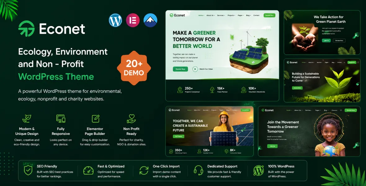 Econet Ecology Environment & Nonprofit WordPress Theme