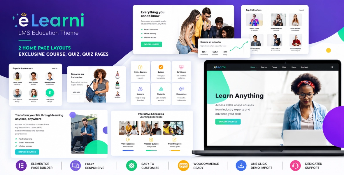 eLearni LMS, Online Courses WordPress Theme