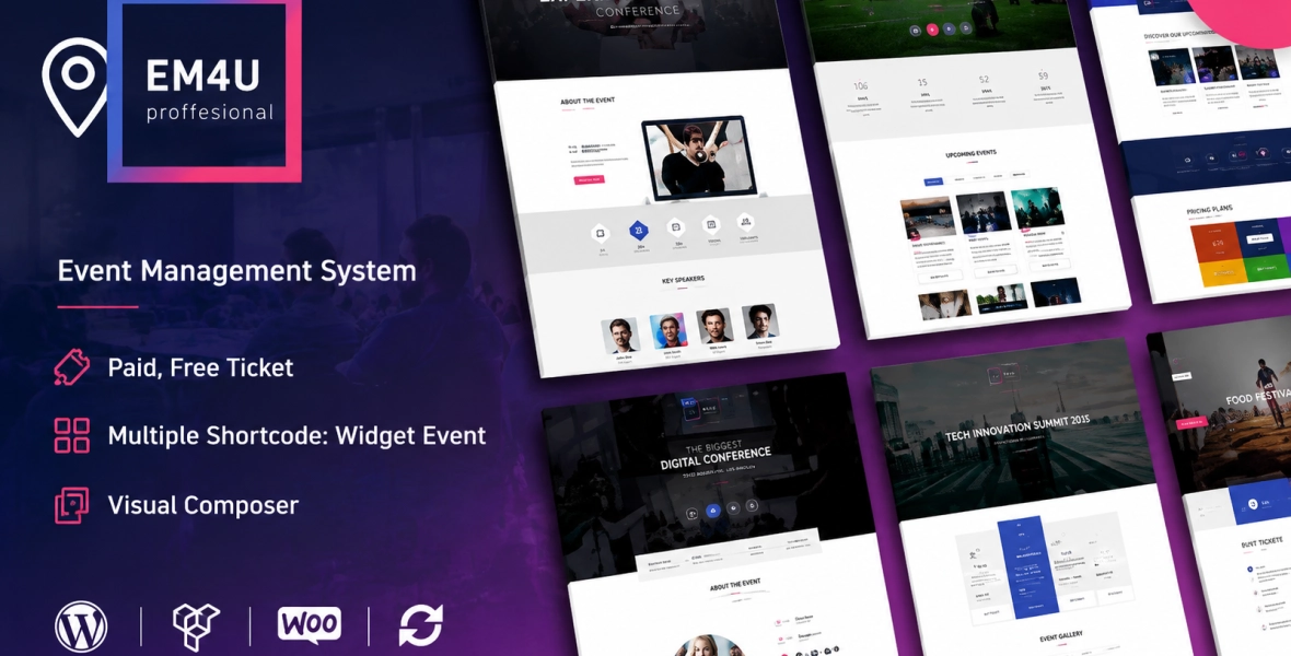 Event EM4U – Event Booking Conference Ticket WordPress Theme