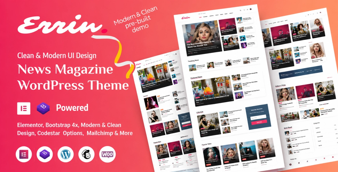 Errin Newspaper & Personal Blog WordPress Theme