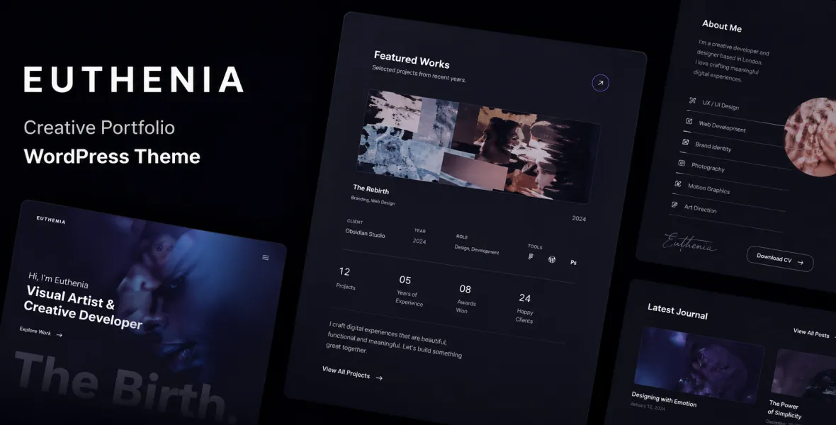 Euthenia Creative Portfolio WordPress Theme
