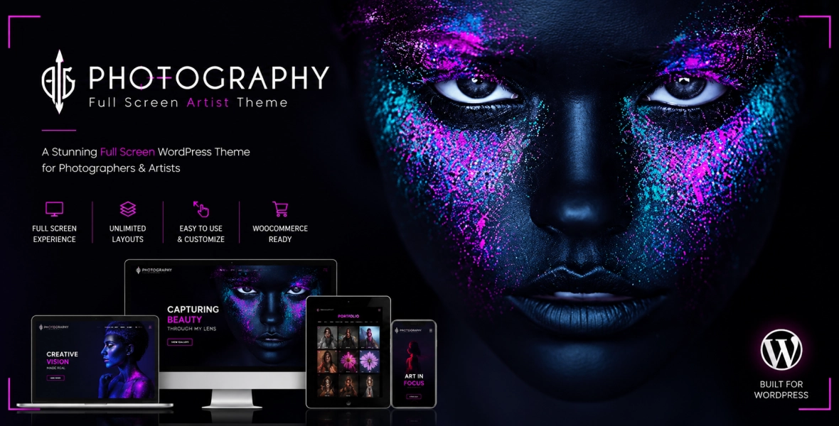 FullScreen Artist Photography WordPress Theme