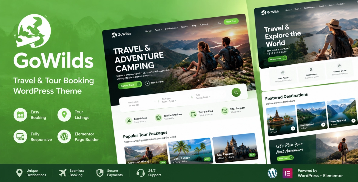 Gowilds Travel & Tour Booking WordPress Theme