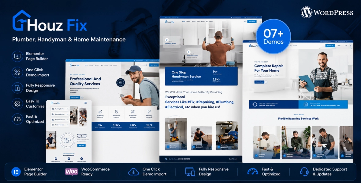 HouzFix Plumber, Handyman Theme
