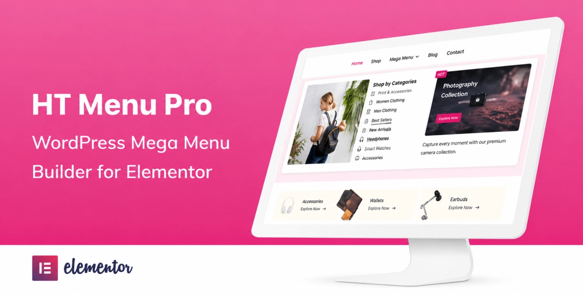 HT Menu Pro WordPress Mega Menu Builder for Elementor