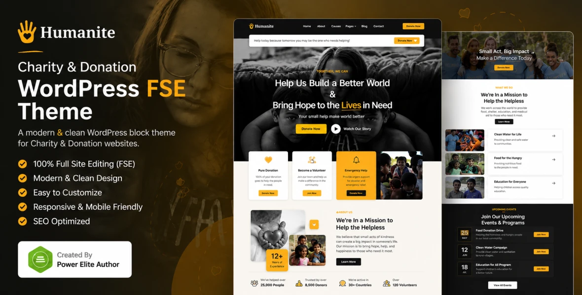 Humanite – Charity & Donation FSE WordPress Theme