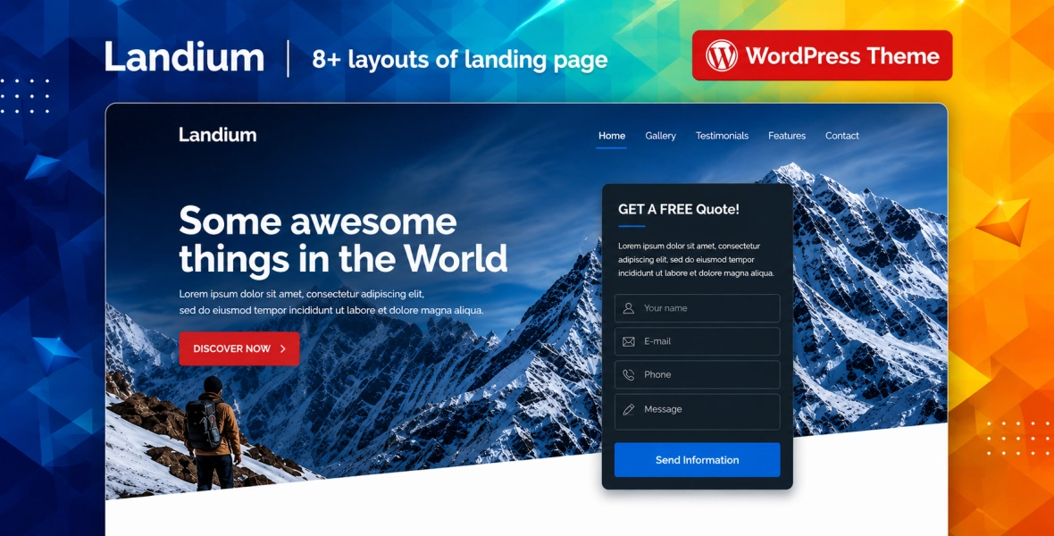 Landium WordPress App Landing Page