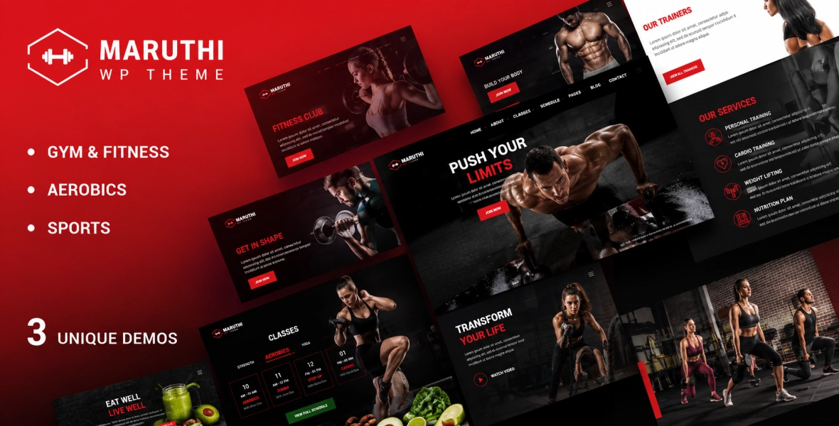 Maruthi Fitness Gym Trainer WordPress Theme