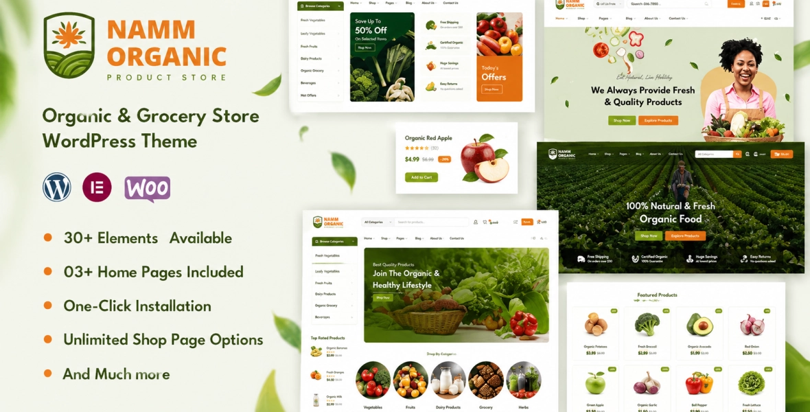 Namm Grocery Shop WordPress Theme