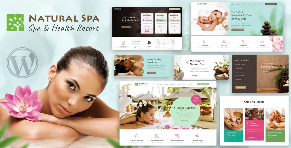 Natural Spa Massage Booking Wordpress Theme