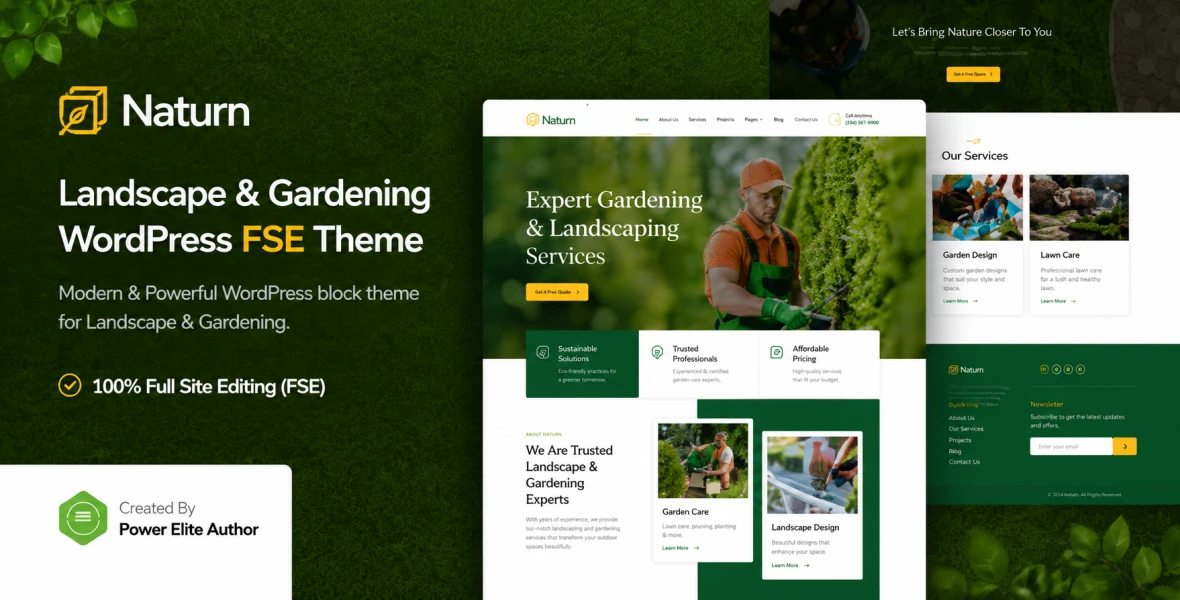 Naturn – Landscape & Gardening Gutenverse FSE WordPress Block Theme