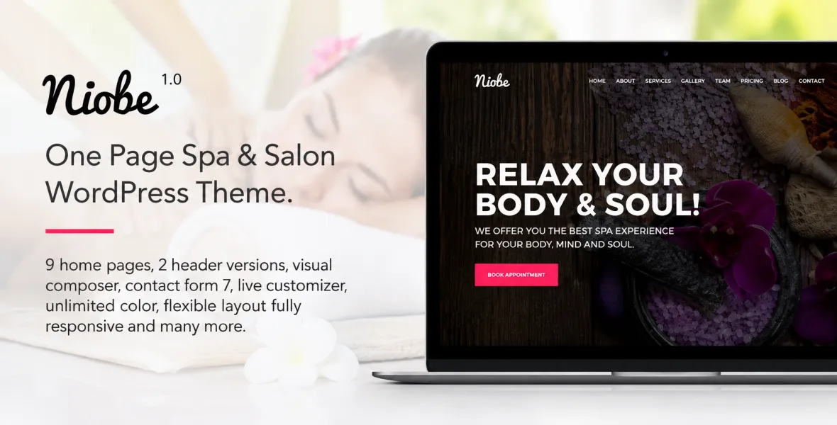 Niobe Spa & Salon WordPress Theme