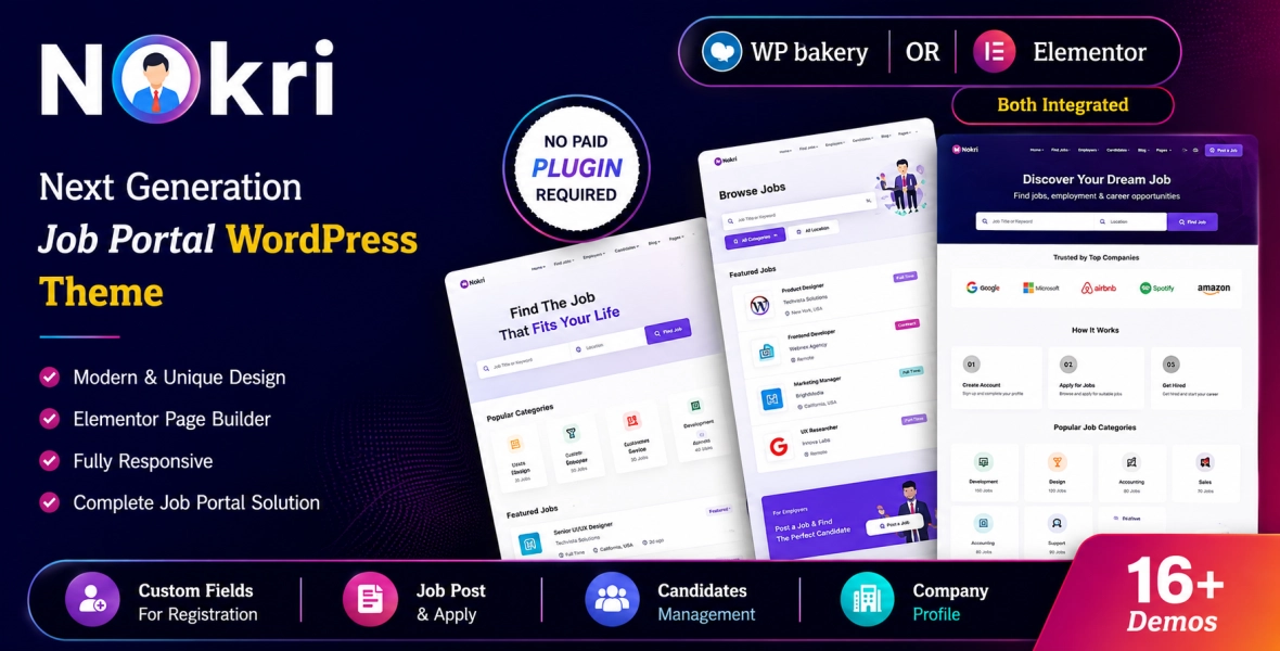 Nokri Job Board WordPress Theme