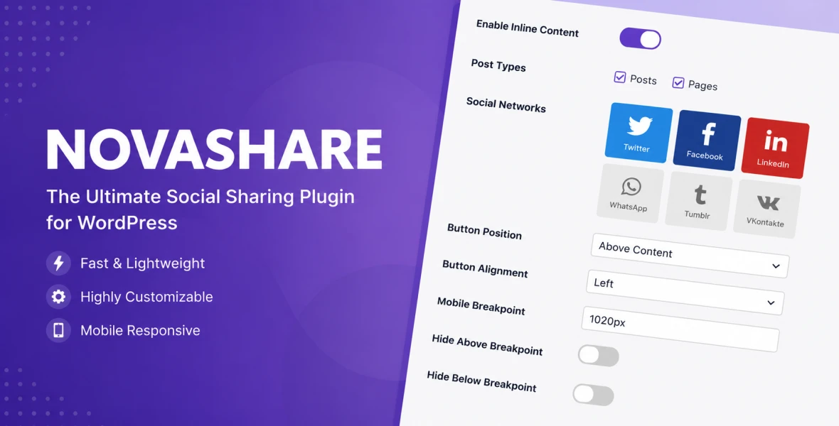 Novashare WordPress Social Sharing Plugin